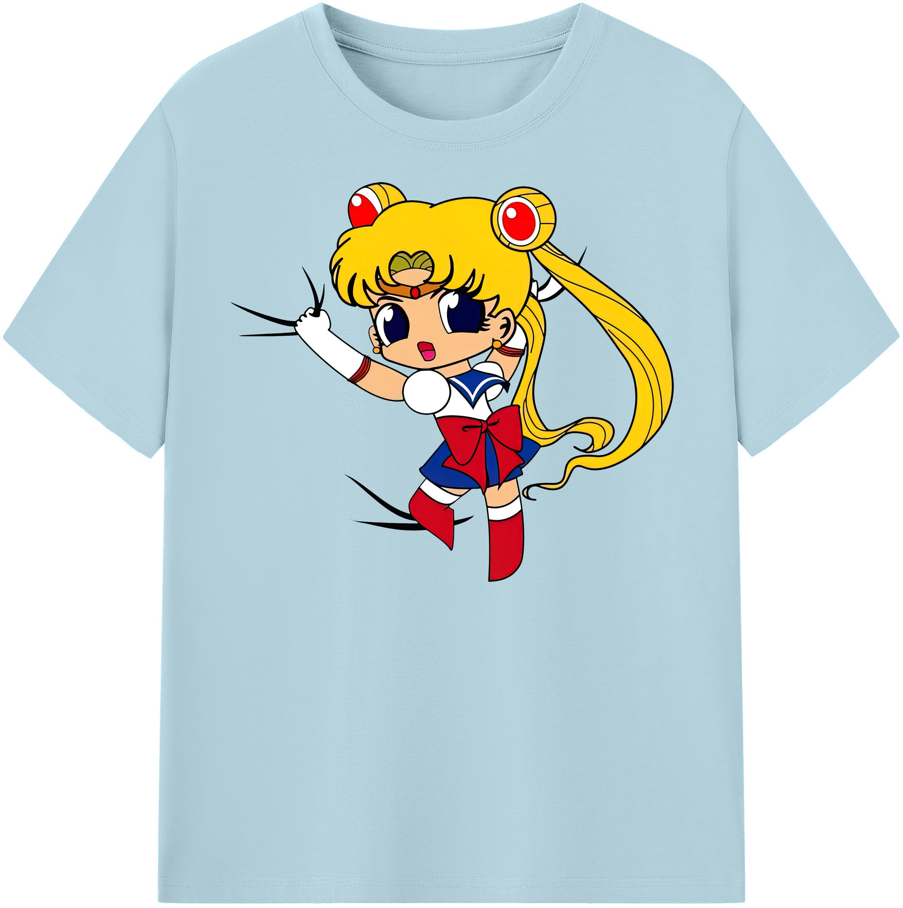 （画像用） 美少女戦士セーラームーン 月野 うさぎ つきの うさぎ Sailor Moon Tsukino Usagi 綿100％半袖Tシャツ（フロントプリント）